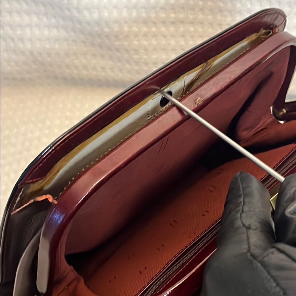 Goldpfeil Burgundy Leather Shoulder Bag  (REHAB) - Picture 12 of 13